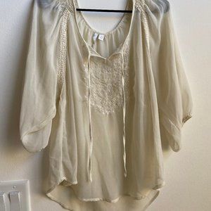 Lauren Conrad Cream Sheer Blouse & matching tank